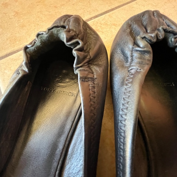 Tory Burch Reva Ballet Flats Leather Black Size 8.5 - Picture 9 of 13